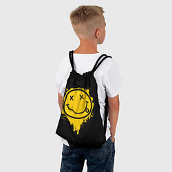 Рюкзак-мешок NIRVANA LOGO SMILE, БРЫЗГИ КРАСОК, цвет: 3D-принт — фото 2