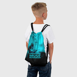 Рюкзак-мешок Мэттью Беллами бирюзовый туман Muse, цвет: 3D-принт — фото 2