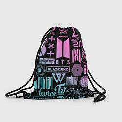 Рюкзак-мешок K-POP LOGOBOMBING КОРЕЙСКИЕ ГРУППЫ, цвет: 3D-принт