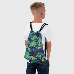 Рюкзак-мешок Зеленые соты в мозаике, цвет: 3D-принт — фото 2