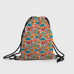 Рюкзак-мешок Психоделика Космос Смайлы, цвет: 3D-принт