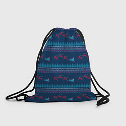 Рюкзак-мешок Санта Клаус и олени, цвет: 3D-принт
