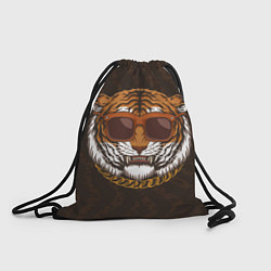 Рюкзак-мешок Крутой тигр в очках с цепью, цвет: 3D-принт