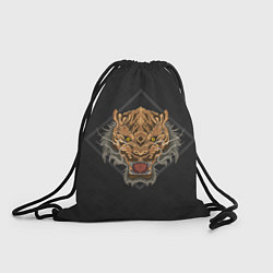 Рюкзак-мешок Голова тигра в ромбе, цвет: 3D-принт