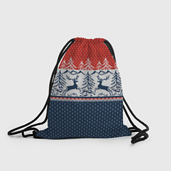 Рюкзак-мешок НОВОГОДНИЙ УЗОР, цвет: 3D-принт