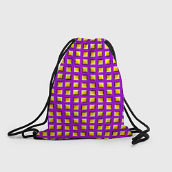 Рюкзак-мешок Фиолетовый Фон с Желтыми Квадратами Иллюзия Движен, цвет: 3D-принт