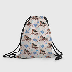 Рюкзак-мешок Снегири зима, цвет: 3D-принт