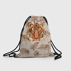 Рюкзак-мешок Тигриный Паттерн Символ 2022 Года, цвет: 3D-принт