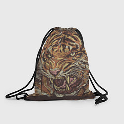 Рюкзак-мешок Хищный дикий тигр, цвет: 3D-принт