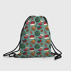 Рюкзак-мешок Праздничные новогодние атрибуты, цвет: 3D-принт