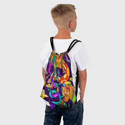 Рюкзак-мешок Все смешалост-тигры,змеи, цвет: 3D-принт — фото 2