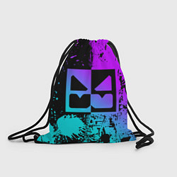 Рюкзак-мешок GEOMETRY DASH NEON LEVELS SMILE, цвет: 3D-принт