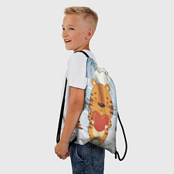 Рюкзак-мешок Тигренок с большим сердцем, цвет: 3D-принт — фото 2