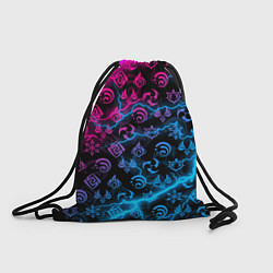 Рюкзак-мешок НЕОНОВЫЕ МОЛНИИ, GENSHIN IMPACT NEON, цвет: 3D-принт