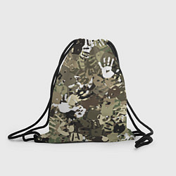 Рюкзак-мешок Камуфляж с отпечатками рук, цвет: 3D-принт