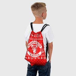 Рюкзак-мешок FC Manchester United: Новогодний узор, цвет: 3D-принт — фото 2