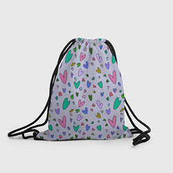 Рюкзак-мешок Сиреневые сердечки, цвет: 3D-принт