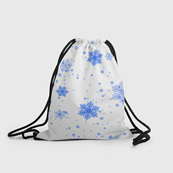 Рюкзак-мешок Голубые снежинки падают, цвет: 3D-принт