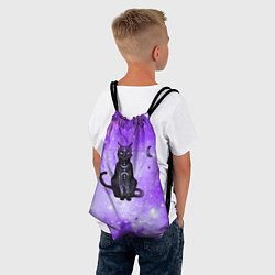 Рюкзак-мешок Космическая черная кошка, цвет: 3D-принт — фото 2