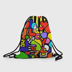 Рюкзак-мешок Romero Britto - love you, цвет: 3D-принт