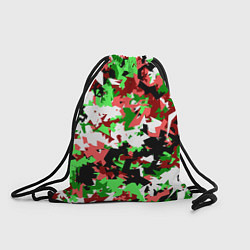 Рюкзак-мешок Красно-зеленый камуфляж, цвет: 3D-принт