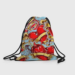 Рюкзак-мешок Сердца влюбленных, цвет: 3D-принт