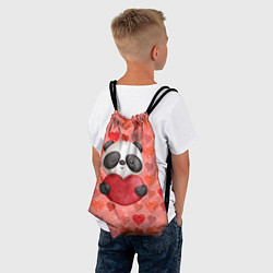 Рюкзак-мешок Панда с сердечком день влюбленных, цвет: 3D-принт — фото 2