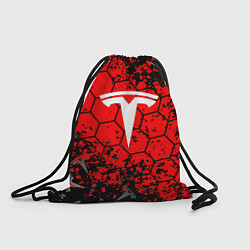 Рюкзак-мешок Tesla Logo соты, цвет: 3D-принт