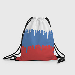Рюкзак-мешок Флаг России потёки, цвет: 3D-принт