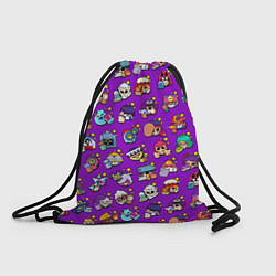 Рюкзак-мешок Особые редкие значки Бравл Пины фиолетовый фон Bra, цвет: 3D-принт