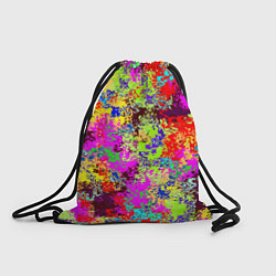 Рюкзак-мешок Пиксельный камуфляж Токсик, цвет: 3D-принт