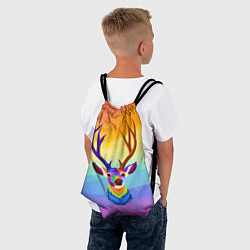 Рюкзак-мешок Олень Красочный, цвет: 3D-принт — фото 2