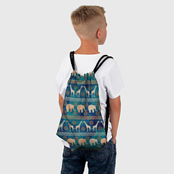 Рюкзак-мешок Жирафы и слоны, цвет: 3D-принт — фото 2