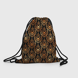 Рюкзак-мешок Золотые черепа на черном фоне, цвет: 3D-принт