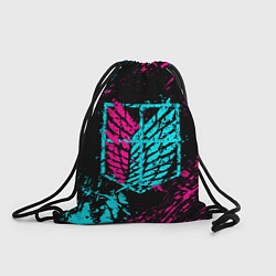 Рюкзак-мешок НЕОНОВЫЙ АТАКА ТИТАНОВ БРЫЗГИ КРАСОК, цвет: 3D-принт