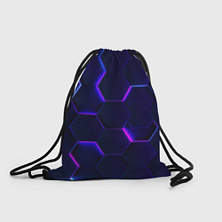 Рюкзак-мешок Соты - неон, цвет: 3D-принт