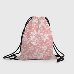 Рюкзак-мешок Белый цветочный узор, цвет: 3D-принт