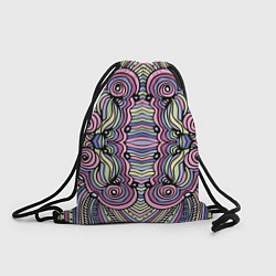 Рюкзак-мешок Абстракция разноцветная Калейдоскоп Фиолетовый, зе, цвет: 3D-принт