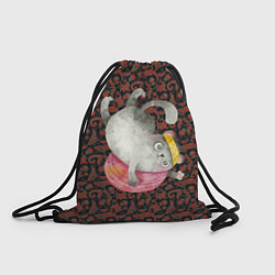Рюкзак-мешок Забавный кот с клубком, цвет: 3D-принт