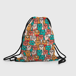 Рюкзак-мешок Милые Разноцветные Котики, цвет: 3D-принт