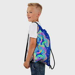 Рюкзак-мешок Неоновые мухоморы, цвет: 3D-принт — фото 2