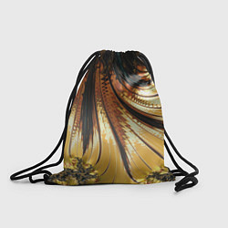Рюкзак-мешок Черный с золотым фрактал Абстракция, цвет: 3D-принт