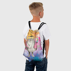 Рюкзак-мешок Котик после душа, цвет: 3D-принт — фото 2