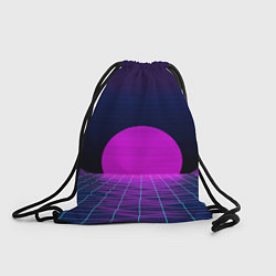 Рюкзак-мешок Закат розового солнца Vaporwave Психоделика, цвет: 3D-принт
