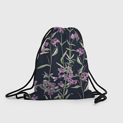Рюкзак-мешок Цветы Фиолетовые, цвет: 3D-принт
