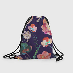 Рюкзак-мешок Цветы Красные, цвет: 3D-принт