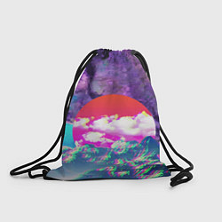 Рюкзак-мешок Закат красного солнца Импрессионизм Горы Neon, цвет: 3D-принт