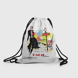 Рюкзак-мешок Девушка, Париж, метро, цвет: 3D-принт