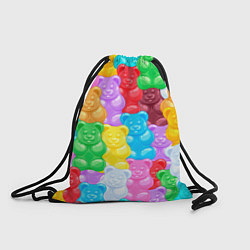 Рюкзак-мешок Мармеладные мишки разноцветные, цвет: 3D-принт