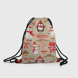 Рюкзак-мешок СЧАСТЛИВОГО РОЖДЕСТВА MERRY CHRISTMAS, цвет: 3D-принт